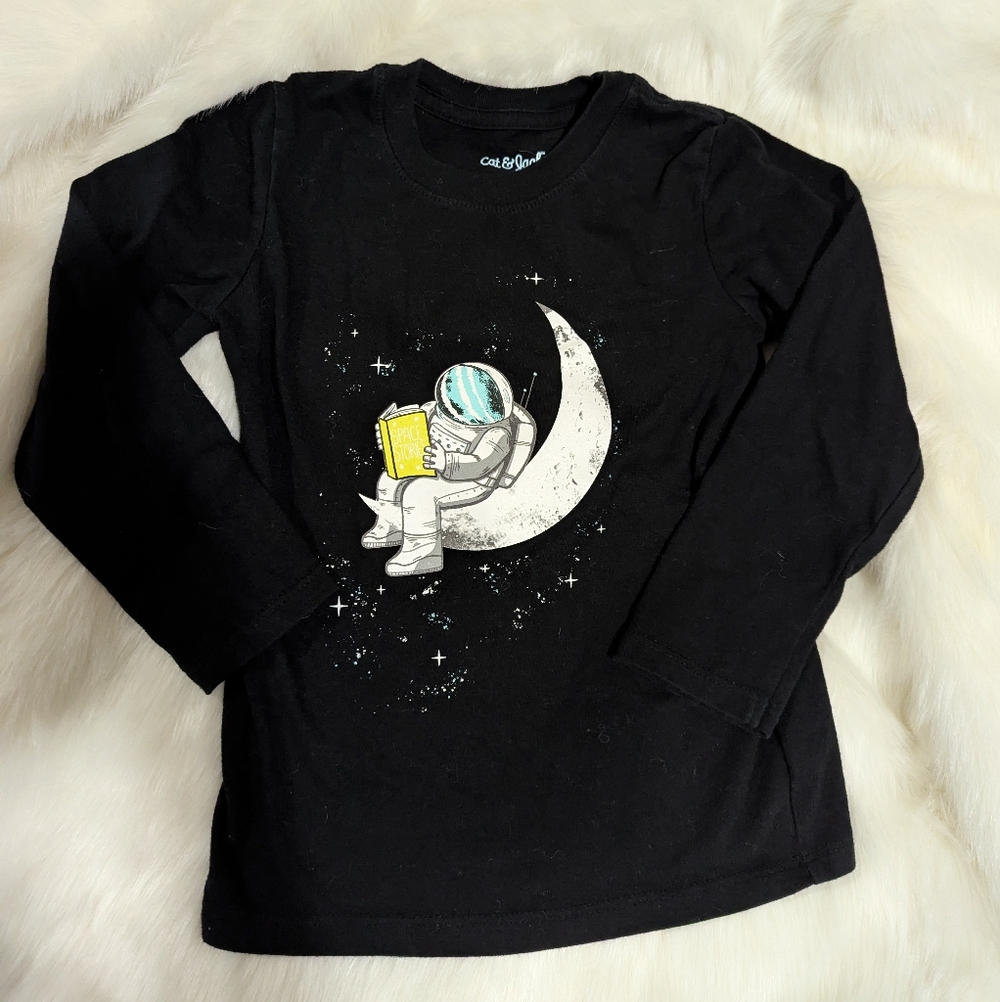 Cat & Jack Black Astronaut Long Sleeve Tee